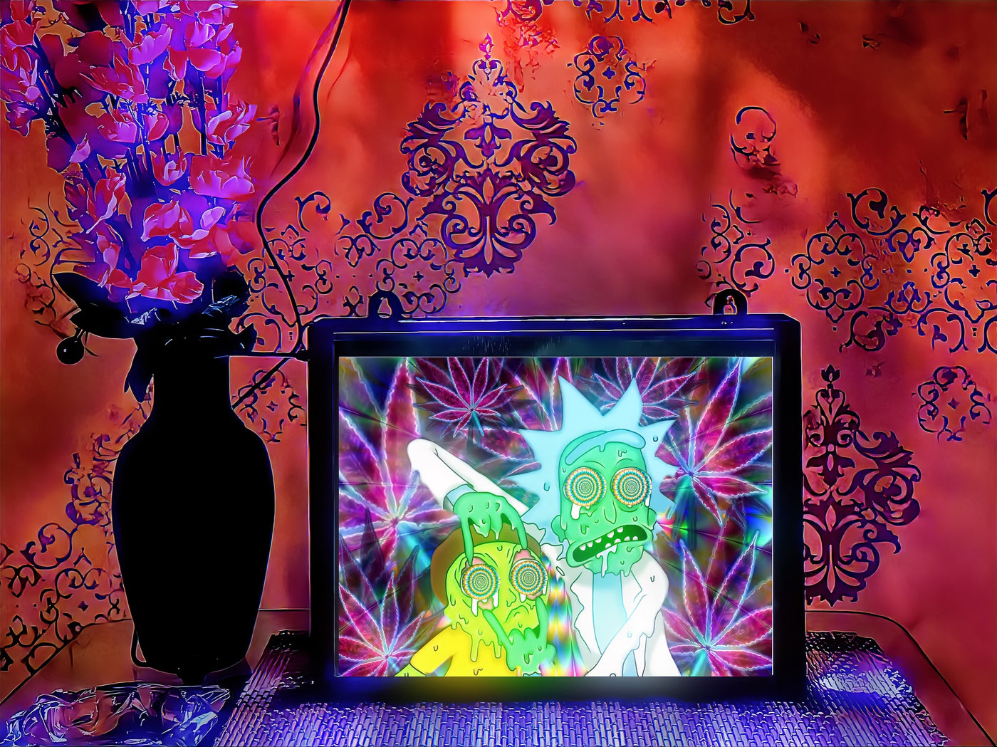 Rick and Morty trippy (Lamp Art)